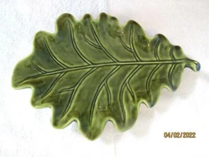 BONITO PLATO DE CARAMELO ""COSECHA"" DE CERÁMICA VERDE PARA SERVIR HOJAS - Imagen 1 de 1
