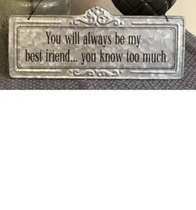 You Will Always Be My Best Friend Vintage Shabby Tin Chic Sign Friend W Wire Nee - Picture 1 of 2