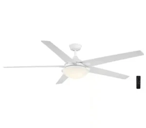 Hampton Bay Belvoy 70 in. Integrated LED Indoor Matte White Ceiling Fan w/Remote - Picture 1 of 8
