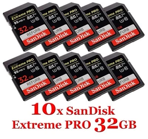 LOT 10x SanDisk SD SDHC Extreme PRO UHS-I 32GB SDSDXP-032G memory card SD 32G - Picture 1 of 13