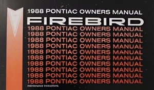 1988 PONTIAC OWNERS MANUAL - Bild 1 von 1
