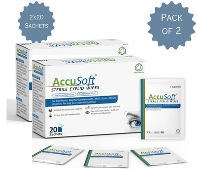 AccuSoft Sterile Eyelid Wipes for Allergies Pre & Post-Operative Periods 40 Pack - Image 1 of 4