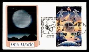 DR WHO 1992 FDC SPACE SHUTTLE BLOCK UNCOVERS HOLOGRAM CACHET R09227 - Picture 1 of 2