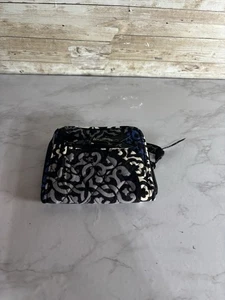 Vera Bradley Canterbury Small Wallet Blue Black White Flower Design See Photos - Picture 1 of 4