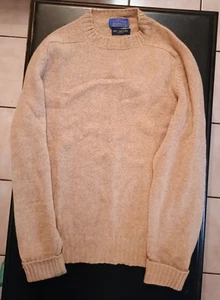 Pendleton Shetland Collection Crew Neck Virgin Wool Heathered Beige Sweater L - Picture 1 of 4