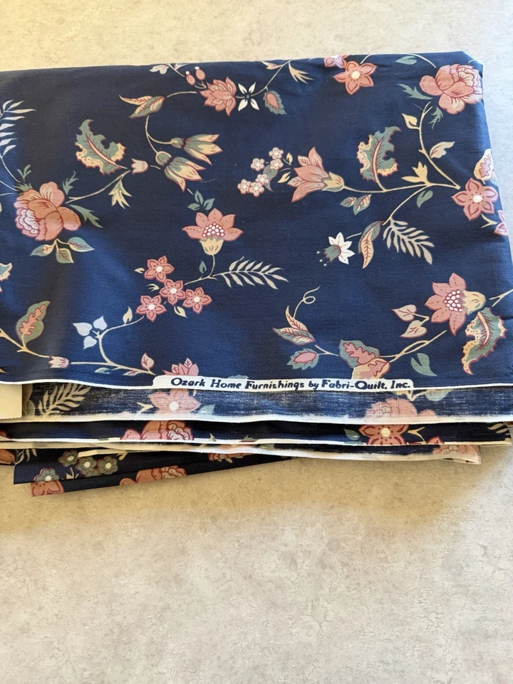 Nuevos muebles para el hogar vintage azules florales Ozark de fábrica-colcha por yarda Foto 1 de 3