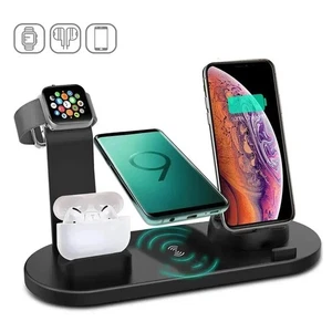 Chargeur de bureau sans fil 7 en 1 pad Iphone Pro Max Apple iWatch Airpods station d'accueil - Photo 1 sur 20