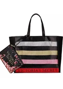 NWT Victoria's Secret Black Friday Limited Edition Bling Sequin Tote w/ Pouch  - Picture 1 of 3