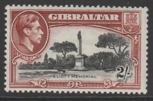 Gibraltar MINT GVI 1938-51 2/- black and brown p13 sg128b - Picture 1 of 2