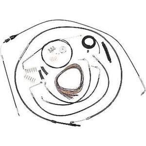 LA CHOPPERS Black Vinyl Braided Handlebar Cable/Brake Line Kit - Picture 1 of 1