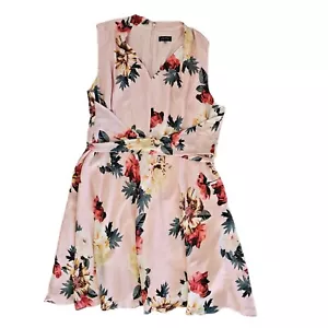 TAHARI ARTHUR S. LEVINE pink floral sleeveless midi dress women's plus size 24 W - Picture 1 of 8