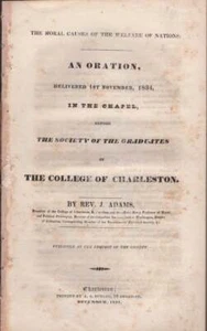 College of Chalreston / Moralische Ursachen des Wohlergehens der Nationen Eine Rede 1. Auflage - Bild 1 von 1