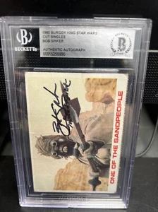 Bob Spiker Star Wars Autographed 1980 Burger King Card Beckett Auth. Very Rare - Picture 1 of 4