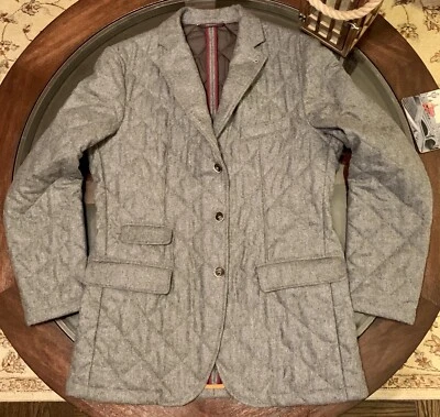 Paul Stuart Quilted Sz Medium Slim Fit 100% Wool Sport Coat Jacket Made In Italy - Image 1 of 4