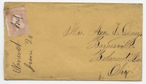 1860er Jahre Ninive IN Handschriftstempel #65 Brief [H.4453] - Bild 1 von 3