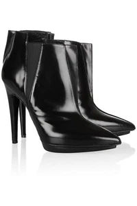 PIERRE HARDY Women's Black Glossed leather Ankle Boots Size 39 US 9 NEW $995 - Picture 1 of 3