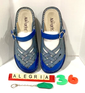Alegria Size 36 Freesia Shoes Slingback Clogs Mules Slides BLUE Women - Picture 1 of 11