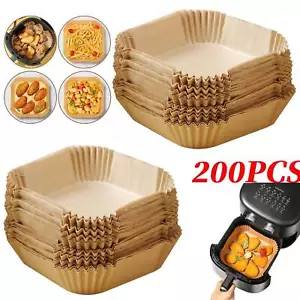 200PCS Air Fryer Liners Disposable Papers Liner Non-stick for Roasting Microwave - Picture 1 of 10