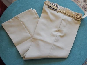 FRENCH TOAST Girl Uniform Pants Slacks Khaki Navy BLUE SZ 8 - 20 Flower BELT  - Picture 1 of 8