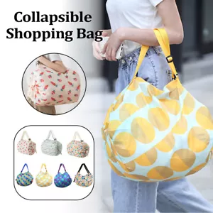 Large Foldable Eco-Friendly Shopping Bag Reusable Thickened Portable Travel Tote - Picture 1 of 23