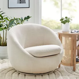 Beautiful 360° Traditional Mira Swivel Chair with Soft Foam Seat Cushion, Linen - Picture 1 of 4