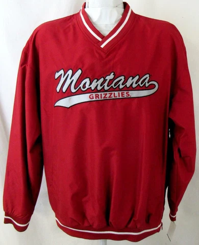Montana Grizzlies Men Large Embroidered Pullover Windbreaker Jacket UMO 11 Cover