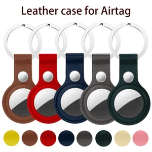 For Apple Airtag Leather Case Tracker Keychain Car Key Ring Protective Cover - Picture 1 of 12