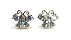 NF Sterling Silver & Topaz Stud Earrings - Picture 1 of 5