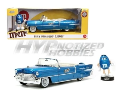 JADA 1:24 1956 CADILLAC ELDORADO CON FIGURA AZUL M&M AZUL FUNDIDO A PRESIÓN 33726 Foto 1 de 4