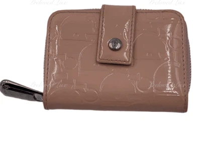 Подлинный Christian Dior розовый лакированная кожа маленький бумажник карты чехол монета мешок - Изображение 1 из 4