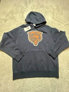 NWT! Chicago Bears Hoodie Men Large Blue Nike Pullover NFL Football - Picture 1 of 4