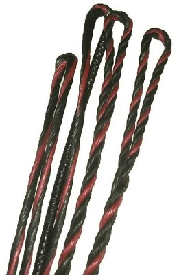 47" Actual Length B-50 DACRON RECURVE FLEMISH TWIST BOW STRING - BLACK & RED USA - Image 1 of 2