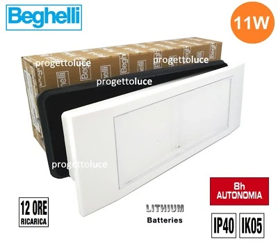 LAMPADA EMERGENZA BEGHELLI 1499 L LED 11W COMPLETA DI BATTERIA AL LITIO NEW - Immagine 1 di 3