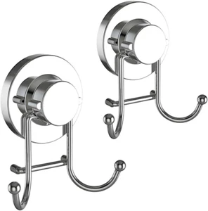 Suction Cup Hooks for Shower, Bathroom, Kitchen, Glass Door, Mirror, Tile – Loof - Picture 1 of 12