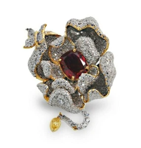 925 Sterling Silver Lab Grown Ruby Ring Evening Red Carpet New Jewelry For Her - Picture 1 of 8