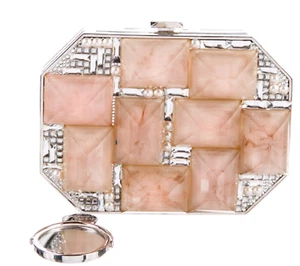 Judith Leiber Candy Crystal Pearls Abendtasche Clutch MINAUDIÈRE rosa gyuh - Bild 1 von 13