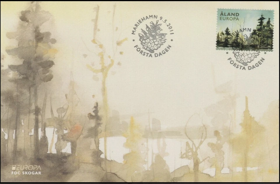 Forest Misty Foggy Nature Europe Beautiful Aland Finland Mint FDC 2011 - Image 1 of 1