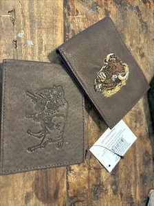 Pair Of Bifold Pig Nappa Bison Mens Wallets New Embroidered Embossed - Picture 1 of 2