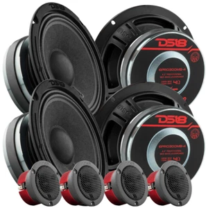 4x Altoparlanti auto Midbass DS18 6PRO300MB-4 6,5" + 4x Tweeter GTX1 Super Bullet - Foto 1 di 11