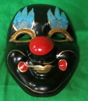 6.5" Ceramic Mask : Black: Clown - Image 1 of 4