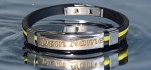 Modernes Silikonarmband mit deinem Namen oder Wunschtext* Orange,Blau oder Gelb* - Bild 1 von 3