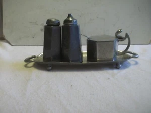 VINTAGE DON PEWTER 4 PIECE CRUET SET - Picture 1 of 7