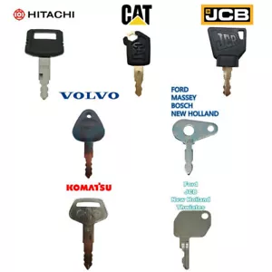 7 Pcs Key Set For JCB Komatsu CAT Hitachi Lucas Plant Excavator Dumper UK - Picture 1 of 8