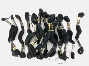 Iris Embroidery Floss Thread Lot of 18 6 Strands 8.75 Yards 148 New Black - Picture 1 of 10