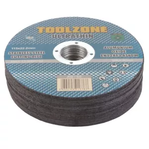 10 DISCHI DA TAGLIO SOTTILI 115 x 22,2 x 1 mm ossido di alluminio metallo dischi smerigliatrice angolare - Foto 1 di 4