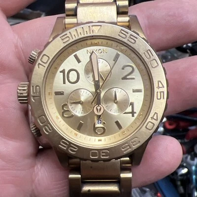 Nixon Minimize Men's Gold The 42-20 Chrono Watch 200M Japan *NEEDS NEW BATTERY* - Image 1 of 4