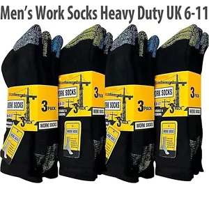 Herren Arbeitssocken Arbeitskleidung verstärkte Polstersohle Stiefelsocken 12 Paar Größe 6-11 - Bild 1 von 7