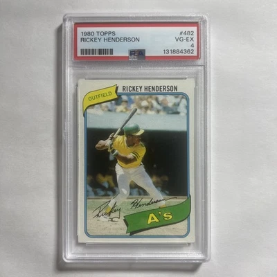 Rickey Henderson 1980 Topps Rookie #482 A's PSA 4 VGEX losa nueva Foto 1 de 2