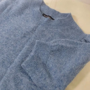 Banana Republic blauer flauschiger Pullover Puffärmel Stehkragen Damen XS Wolle Alpaka - Bild 1 von 7