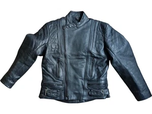 Louis Cafe Racer Leather Motorcycle Jacket Men's 42 chest Size 50 Black Biker  - Picture 1 of 19